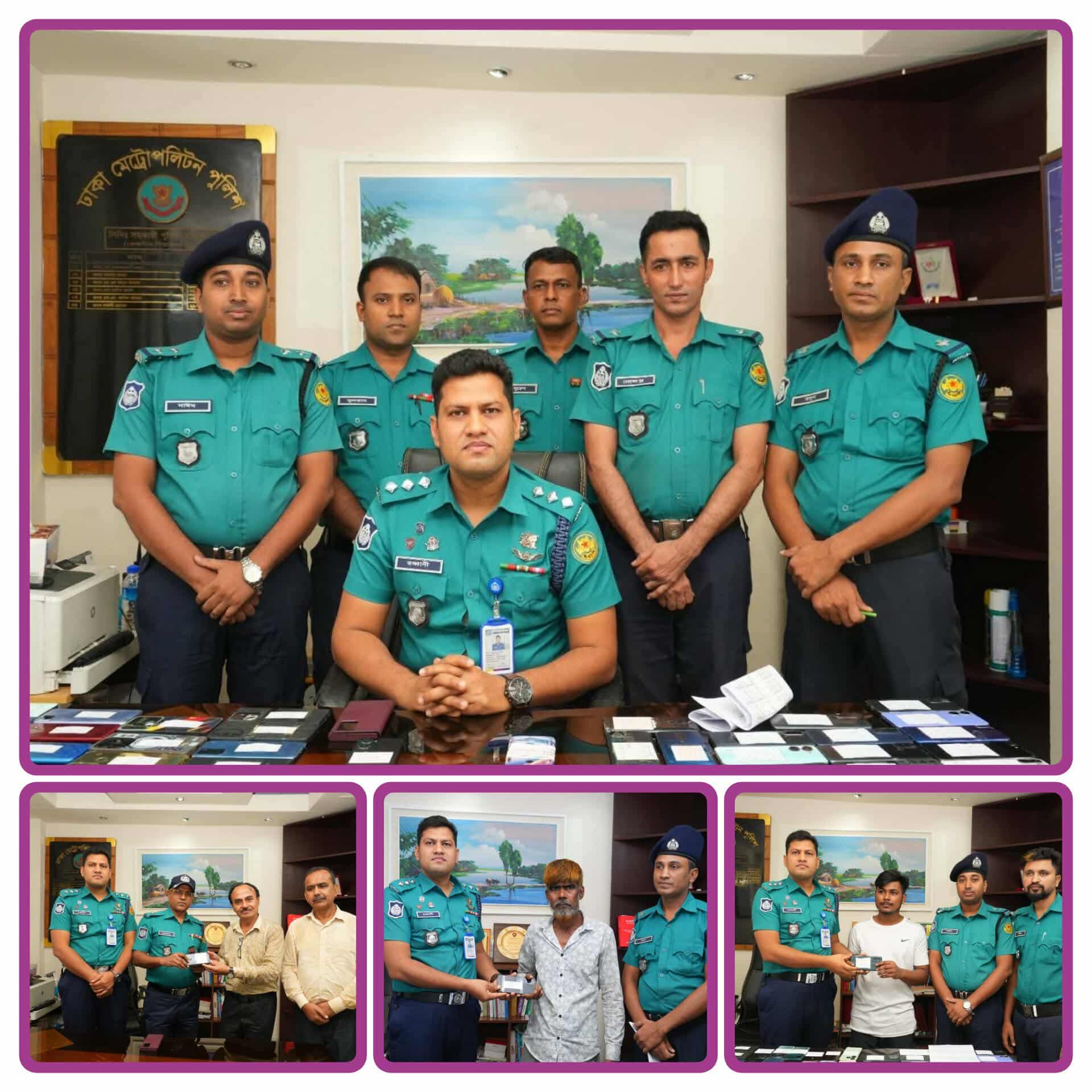 হারিয়ে যাওয়া ১৬০টি মোবাইল ফোন উদ্ধার করে প্রকৃত মালিকদেরকে বুঝিয়ে দিলো ডিএমপি ।