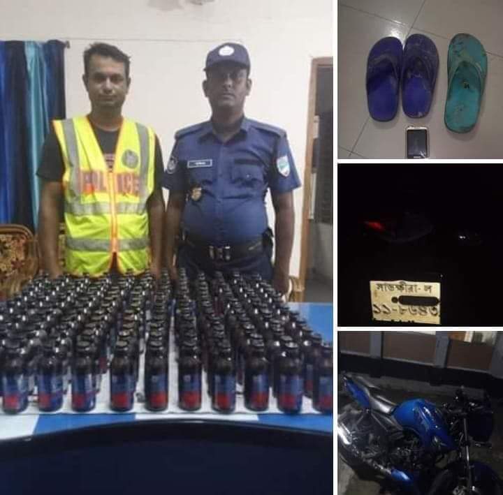 যশোরের শার্শার বাগআঁচড়ায় ১৬০বোতল ফেনসিডিলসহ মোটর সাইকেল উদ্ধার।