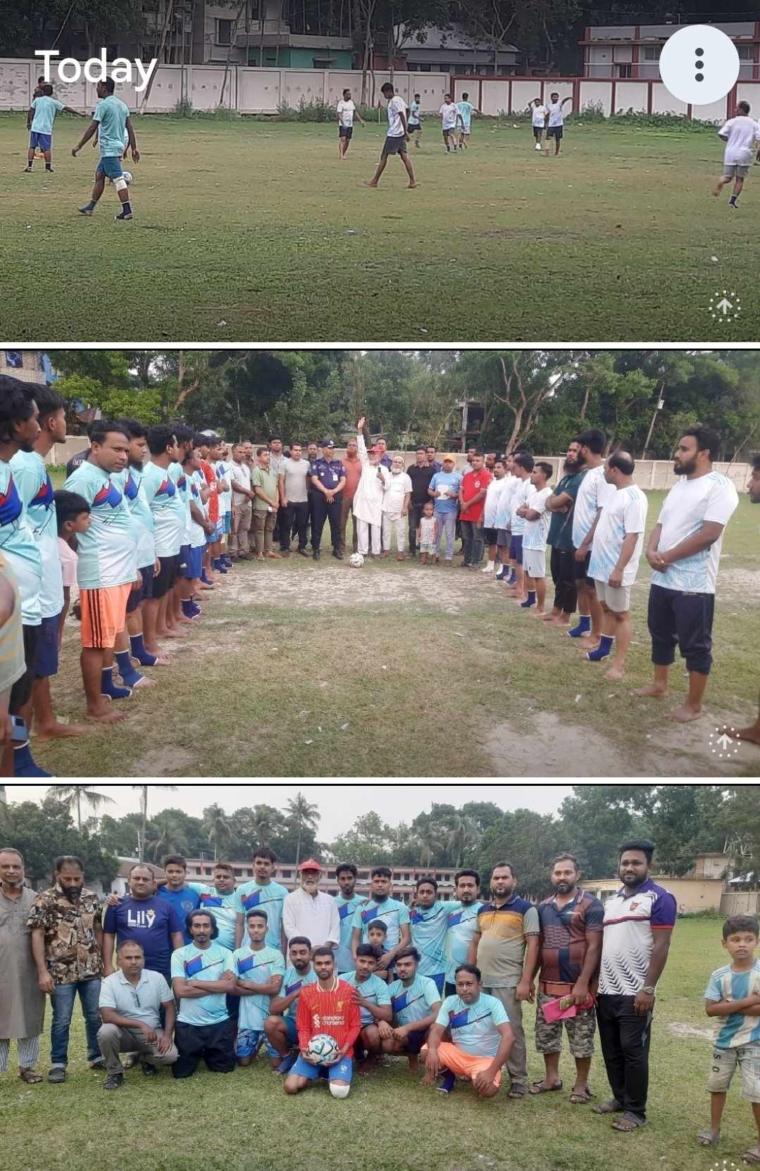মানিকগঞ্জের দৌলতপুর বাজার ব্যবসায়ী সমিতির উদ্যোগে ফুটবল খেলার  শুভ উদ্বোধন।
