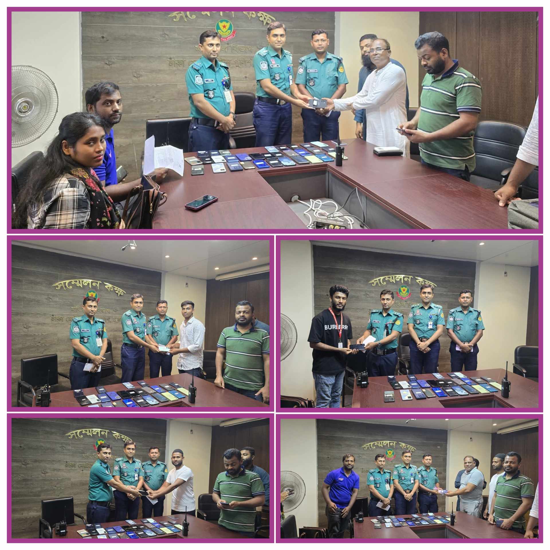 ৩৯টি মোবাইল ফোন উদ্ধারপূর্বক প্রকৃত মালিকদের নিকট হস্তান্তর; করেন পল্টন মডেল থানা পুলিশ  আবেগাপ্লুত মোবাইল মালিকরা।