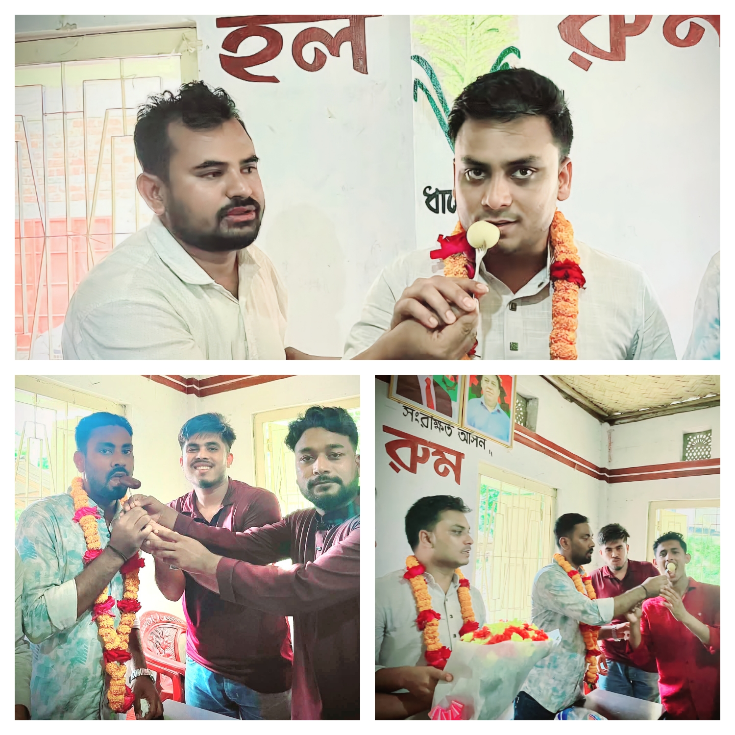 নবগঠিত খাগড়াছড়ি জেলা ছাত্রদলের সভাপতি ও সম্পাদক 'কে ফুল দিয়ে বরণ ও মিষ্টি বিতরন করেন গুইমারা উপজেলা ছাত্রদল
