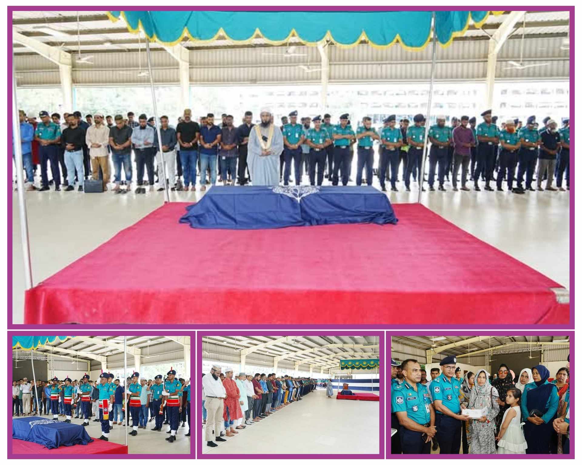 এসআই কে এম মনছুর আলীর জানাজা রাজারবাগ পুলিশ লাইন্সে অনুষ্ঠিত।