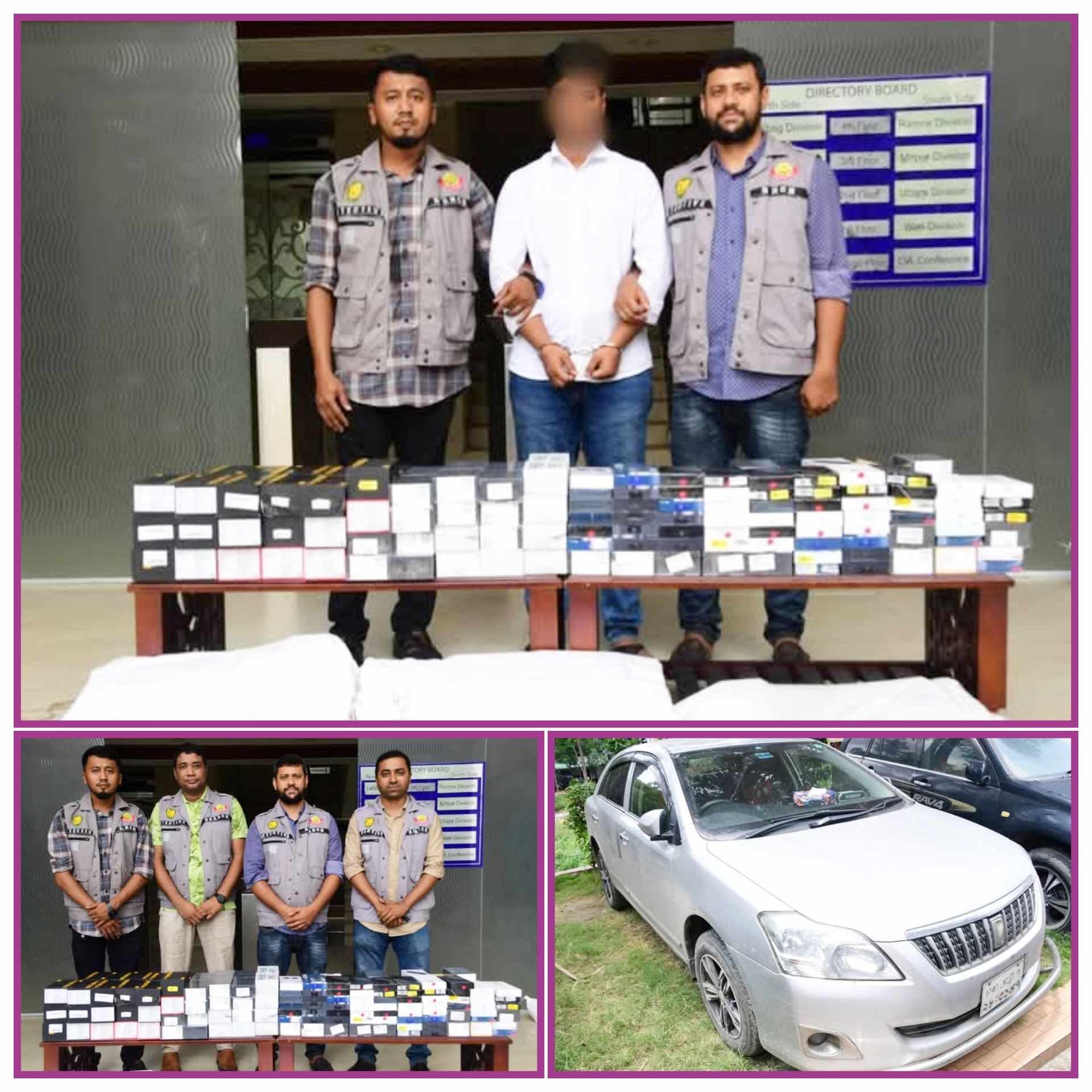 ৩৪৭টি চোরাচালানকৃত মোবাইল ফোনসহ চোরাকারবারি চক্রের এক সদস্যকে মোতালেব টাওয়ারের সামনে অভিযান পরিচালনা করে গ্রেফতার করেছে ডিবি পুলিশ।