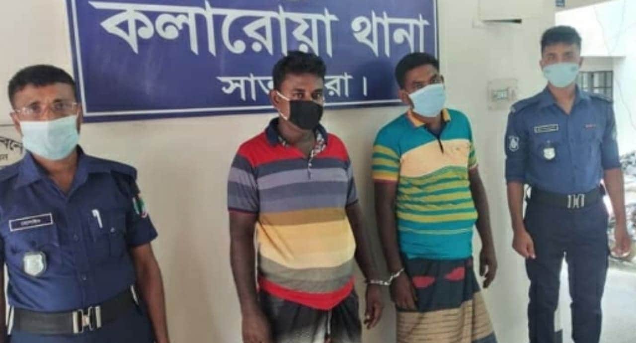 কলারোয়ায় চাঞ্চল্যকর কুদ্দুস হত্যা মামলার আসামি দুই গ্রামপুলিশ গ্রেপ্তার।