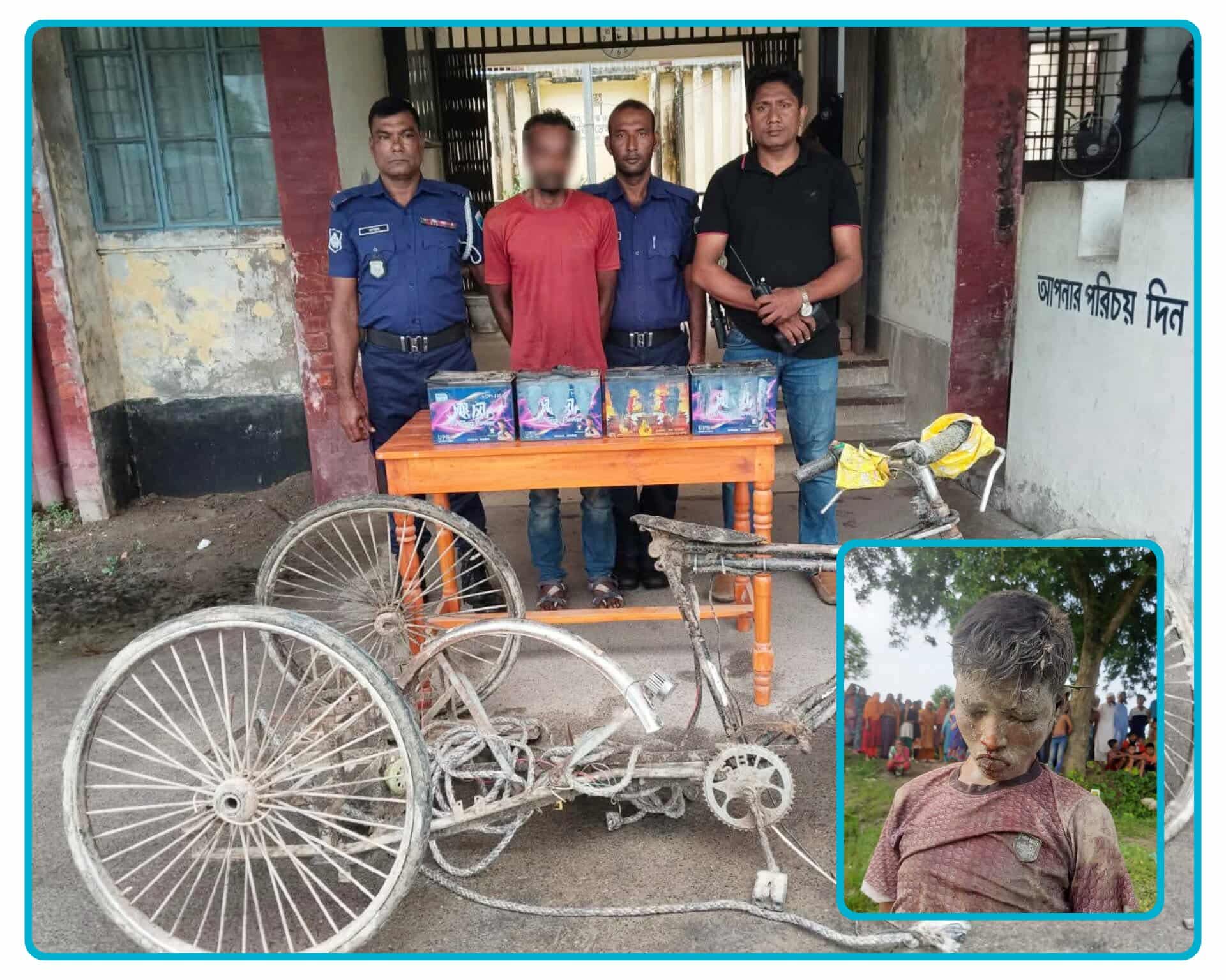 অভয়নগরে চাঞ্চল্যকর শারীরিকভাবে প্রতিবন্ধী ভ্যানচালক 'লিমন' হত্যাকান্ডে রুজুকৃত ক্লুলেস মামলার মূল রহস্য উদঘাটন আটক-৪।