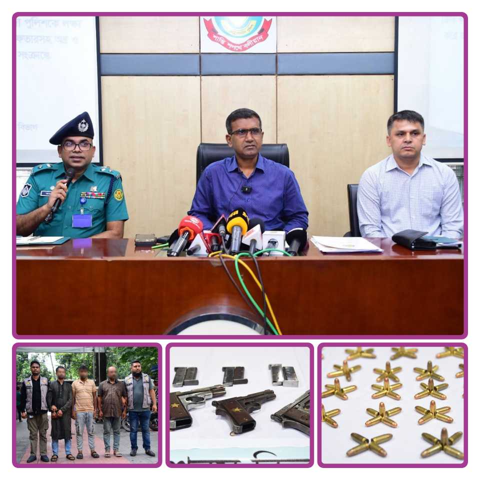 রাজধানীর ডিবি পুলিশ অভিযানে ফকিরাপুলে গোয়েন্দা পুলিশকে লক্ষ্য করে গুলি বর্ষনের ঘটনায় দুই সহযোগীসহ শীর্ষ সন্ত্রাসী বাপ্পিকে তিনটি বিদেশী পিস্তল ও বিপুল পরিমাণ গোলাবারুদসহ আটক