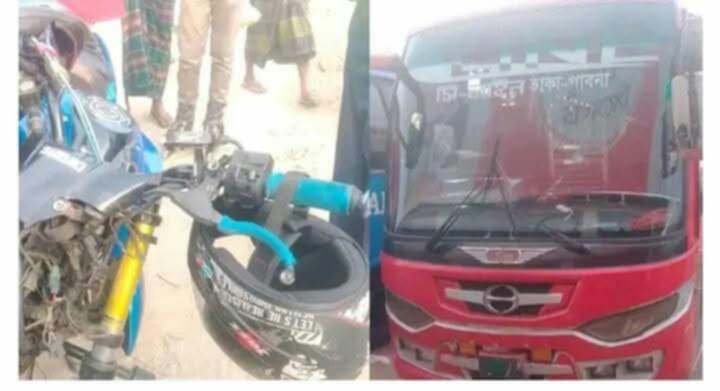 সলঙ্গায় বাসের ধাক্কায় মোটরসাইকেল চালক নিহত